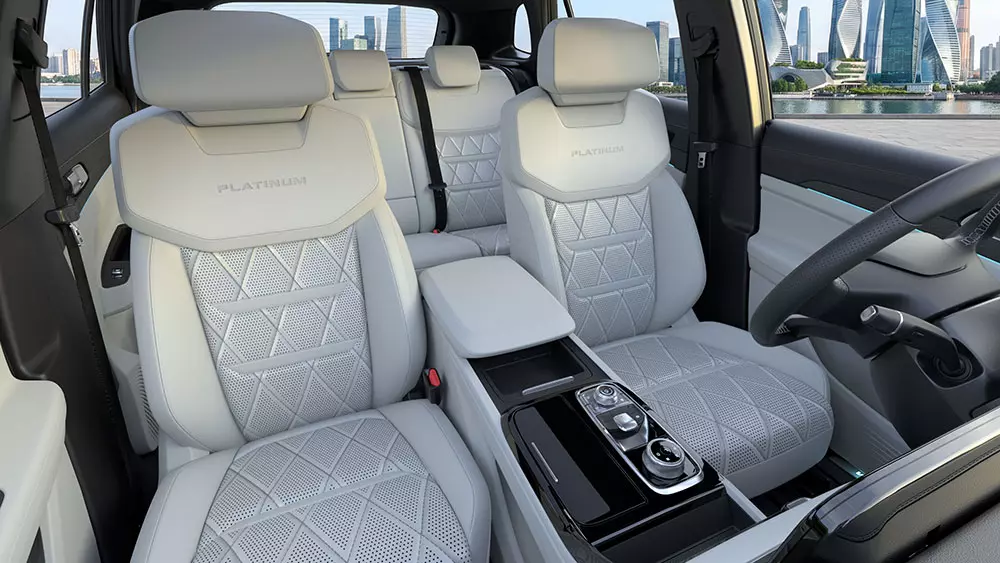 Ghế bọc da thông khí, khâu quả trám của Ford Territory Platinum Ghế bọc da thông khí, khâu quả trám của Ford Territory Platinum
