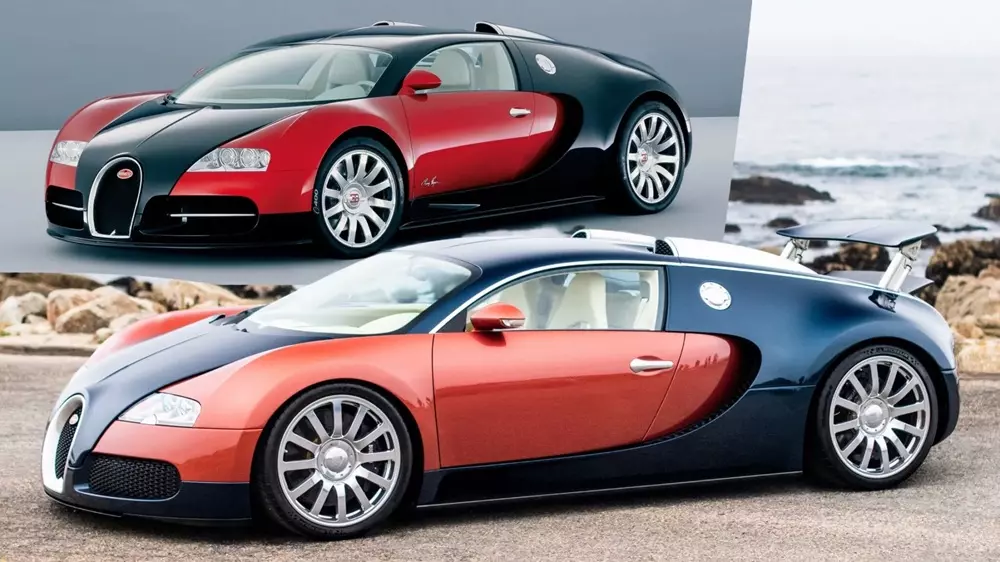Bugatti Veyron với bộ mâm PAX cũ (phía trên) và xe dùng mâm mới (bên dưới) Bugatti Veyron với bộ mâm PAX cũ (phía trên) và xe dùng mâm mới (bên dưới)