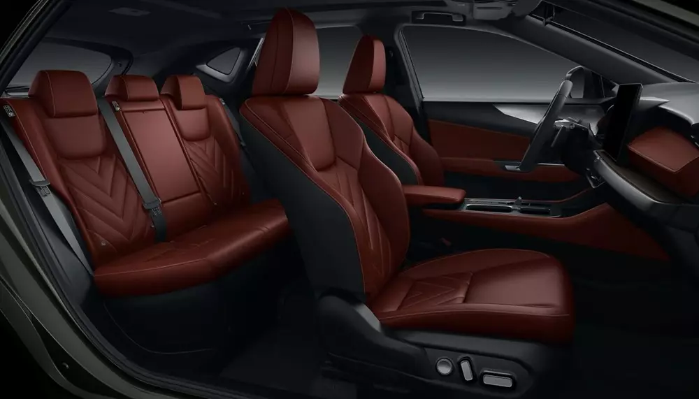Nội thất của Lexus NX 2027 bọc da màu đỏ