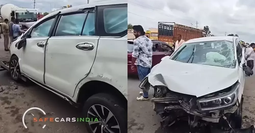 Chiếc Toyota Innova Crysta bị hư hỏng nặng sau vụ tai nạn Chiếc Toyota Innova Crysta bị hư hỏng nặng sau vụ tai nạn