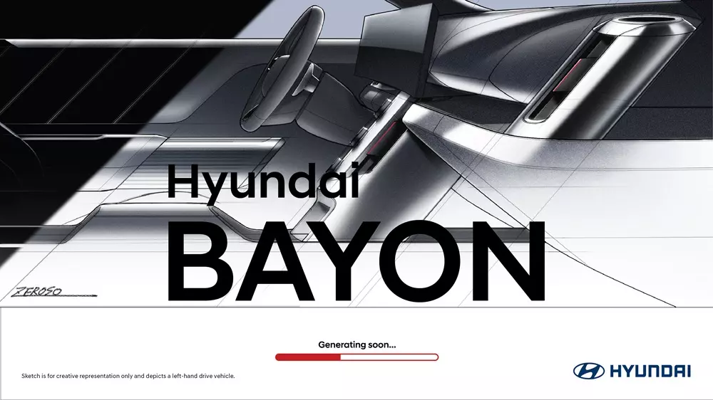 Hình ảnh phác họa khu vực nội thất của Bayon do Hyundai tung ra Hình ảnh phác họa khu vực nội thất của Bayon do Hyundai tung ra