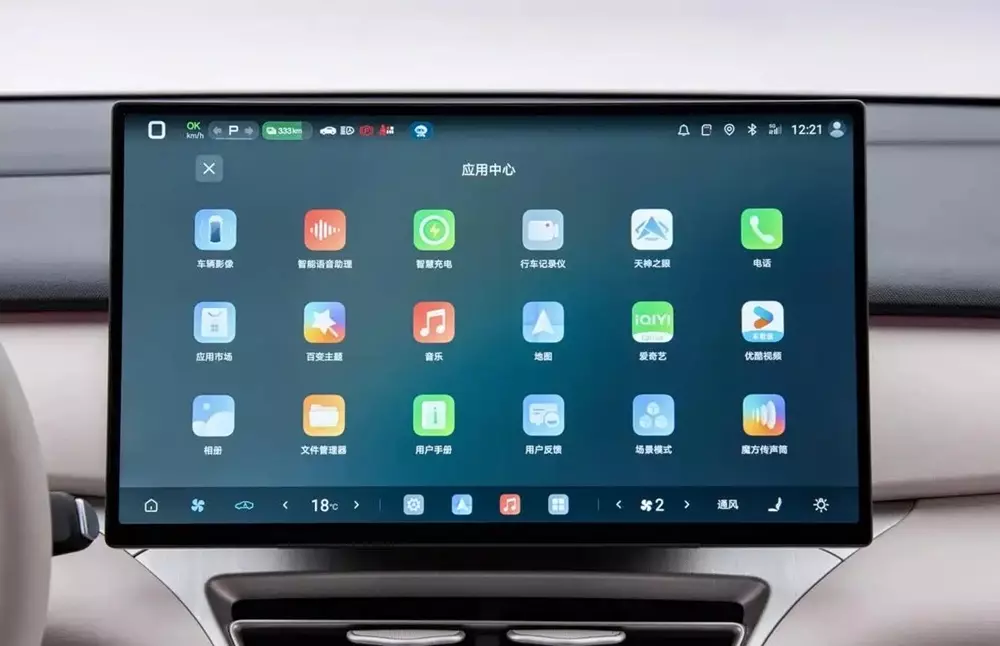 Màn hình cảm ứng trung tâm của BYD Seagull 2027 Màn hình cảm ứng trung tâm của BYD Seagull 2027