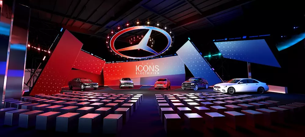 Không gian trưng bày bên trong của sự kiện do Mercedes-Benz Việt Nam tổ chức Không gian trưng bày bên trong của sự kiện do Mercedes-Benz Việt Nam tổ chức