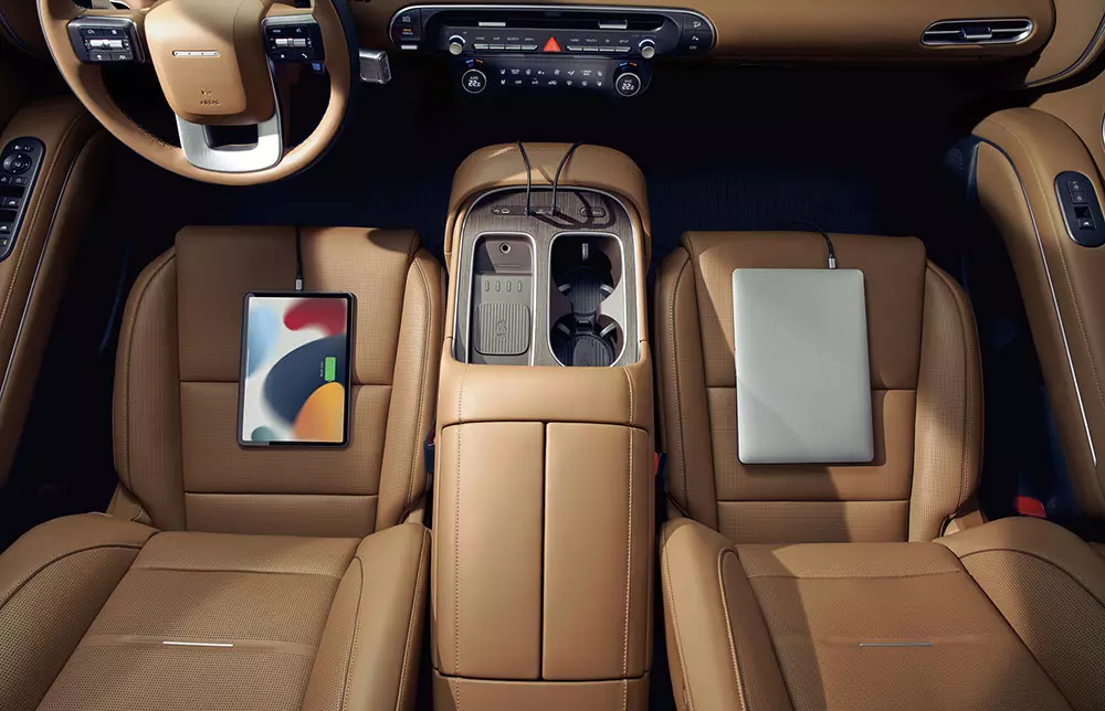 Hyundai Palisade Hybrid 2027 sở hữu cụm điều khiển trung tâm thiết kế theo phương ngang