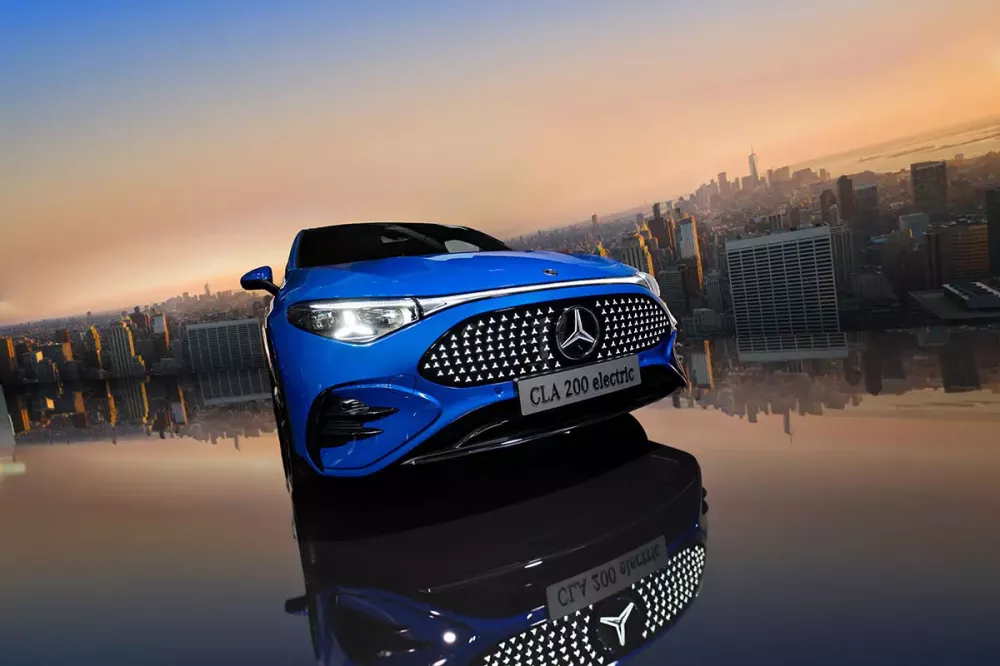 Cận cảnh khu vực đầu xe của Mercedes-Benz CLA 200 electric Cận cảnh khu vực đầu xe của Mercedes-Benz CLA 200 electric
