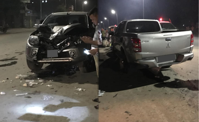 Thiệt hại của chiếc xe bán tải Mitsubishi Triton tông vào xe máy khiến 2 thanh niên nguy kịch Thiệt hại của chiếc xe bán tải Mitsubishi Triton tông vào xe máy khiến 2 thanh niên nguy kịch
