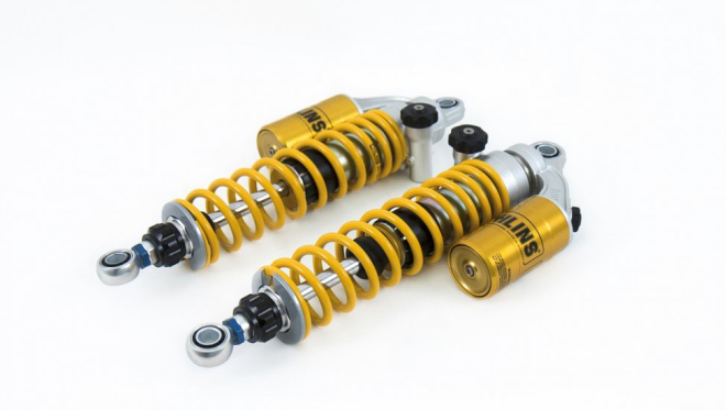 Cặp giảm xóc sau Ohlins kèm bình dầu