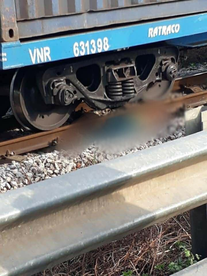 Hiện trường vụ tai nạn thương tâm trên đường sắt ở Thanh Hóa (Ảnh: Facebook)