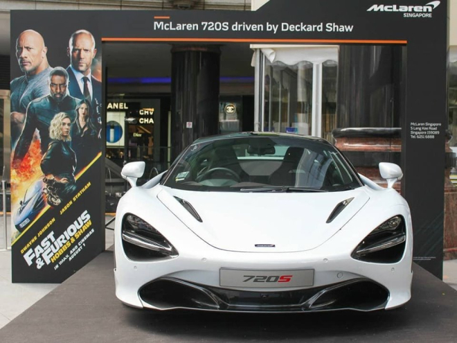 Chiếc McLaren 720S được trưng bày tại Suntec City nhân ngày chiếu phim Fast & Furious: Hobbs & Shaw Chiếc McLaren 720S được trưng bày tại Suntec City nhân ngày chiếu phim Fast & Furious: Hobbs & Shaw